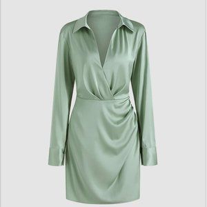 Dirty Martini Long Sleeve Mini Dress - Pale Green NWT (S)